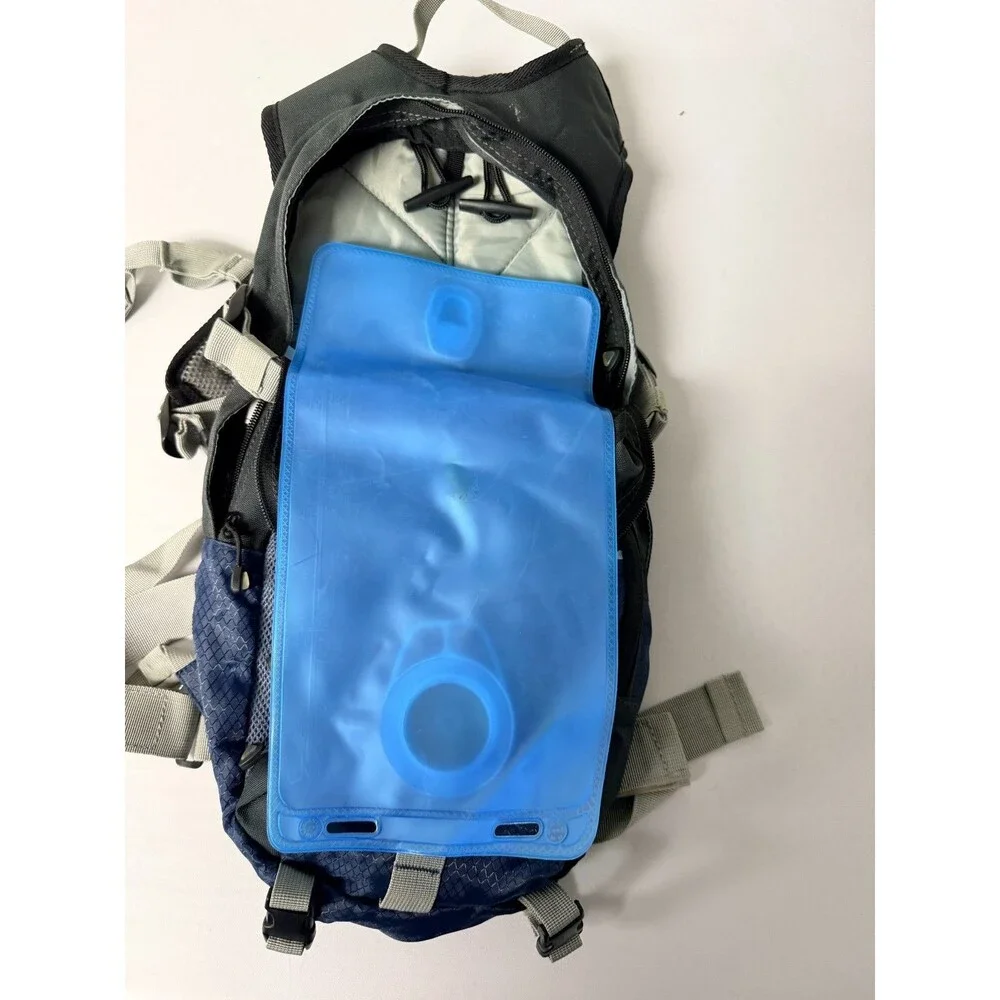 XPS Hydration Backpack Hiking Day Pack Blue Black w Water Bladder Camping